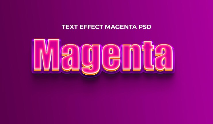 PSD magenta text effect psd para proyectos de diseño creativo