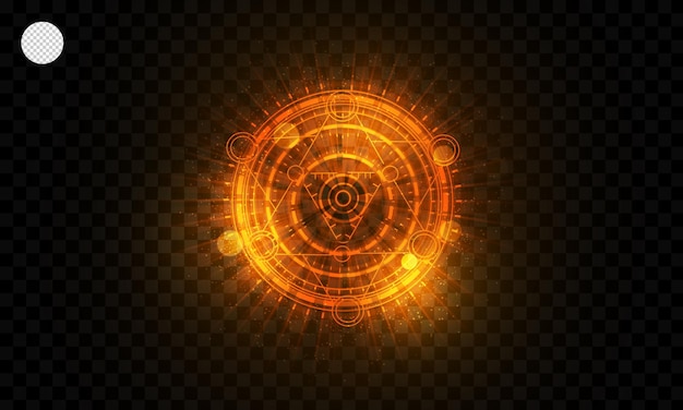 Magic circle light effect with transparent