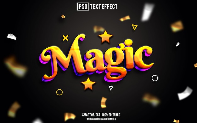 Magic-Text-Effekt-Schriftart bearbeitbare Typographie 3D-Text