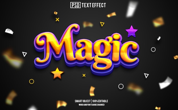 Magic-Text-Effekt-Schriftart bearbeitbare Typographie 3D-Text