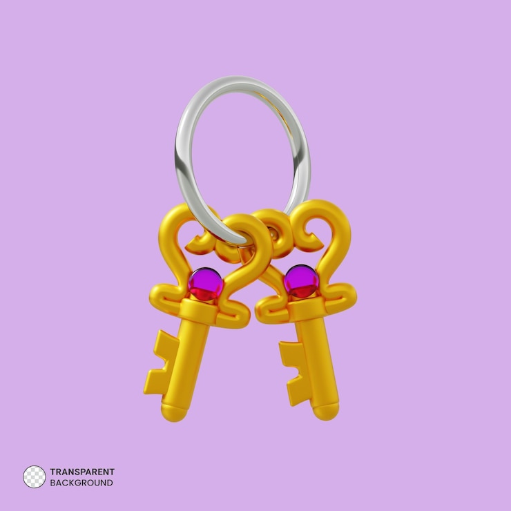 PSD magical key icon isolated 3d render illustration