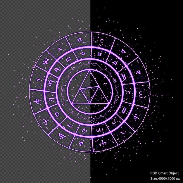 PSD magischer kreiseffekt isoliert 3d-rendering