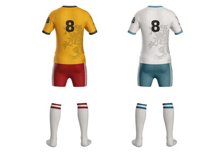 PSD maglia da calcio mockup back side