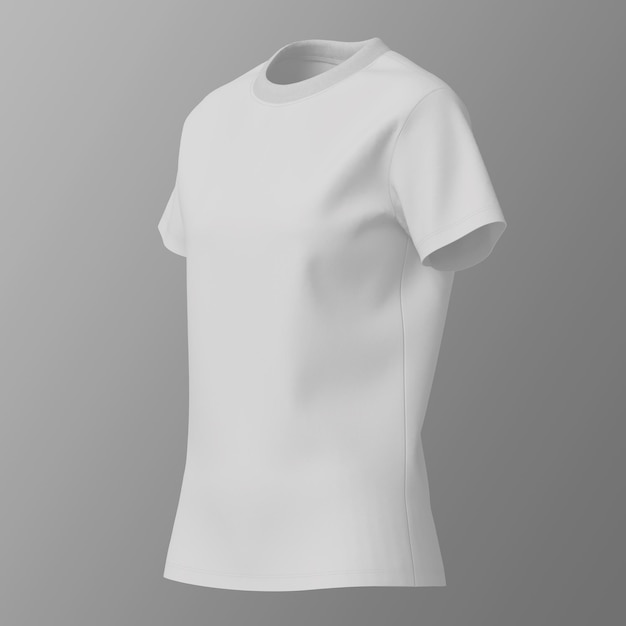 Maglietta bianca su sfondo grigio Mock up 3D Rendering