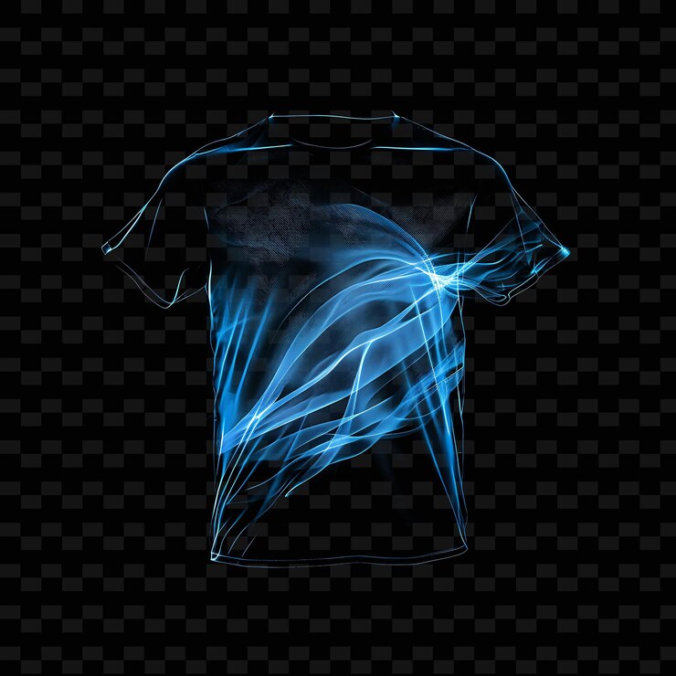 PSD maglietta con fit sottile fatta con maglia di poliestere che brilla in el png abbigliamento di moda al neon unico
