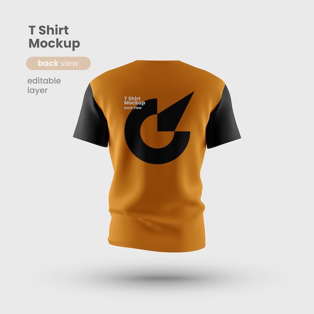 Maglietta premium personalizzabile PSD Mockup Vista posteriore