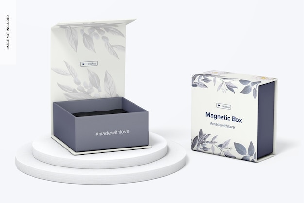 PSD magnetboxen mockup, perspektive