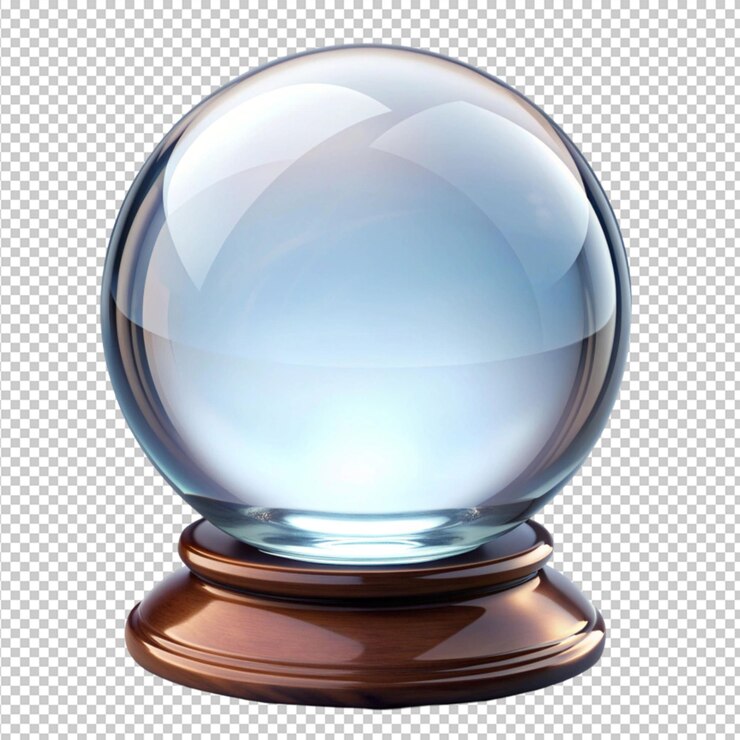 PSD magnífica bola de cristal aislada sobre un fondo transparente