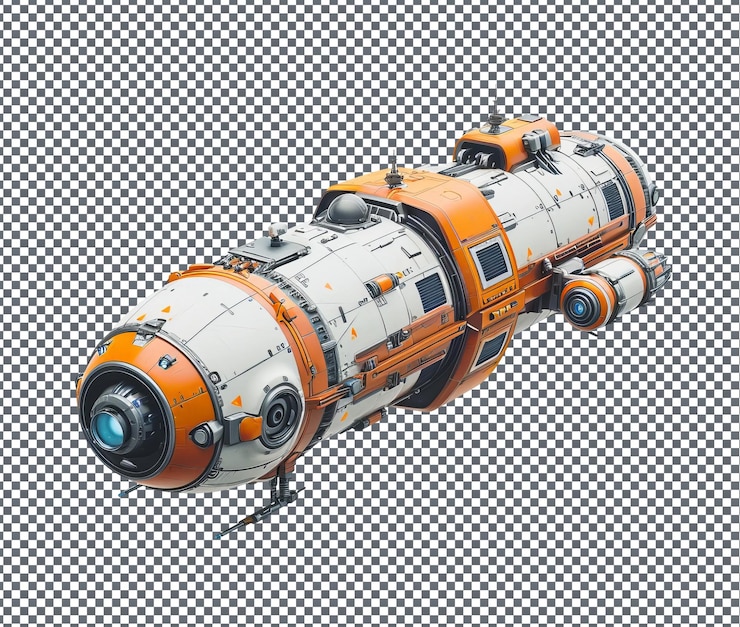 PSD magnífica colonia espacial transporte aislado en un fondo transparente