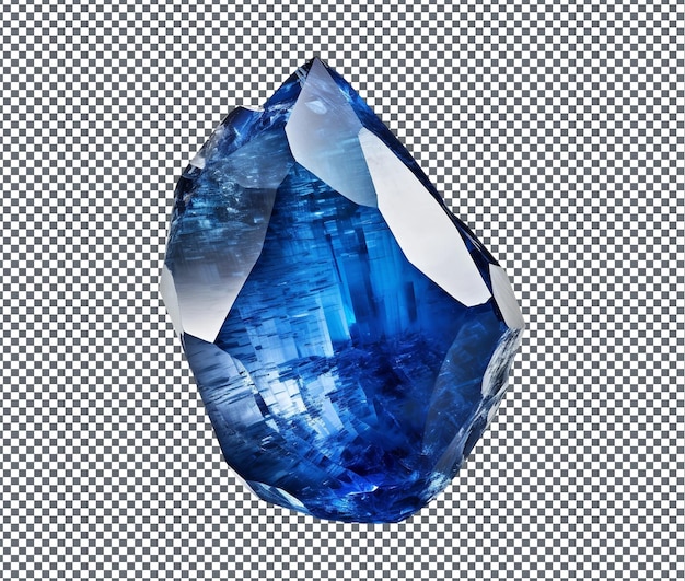 Magnífica pedra de espinel azul isolada em fundo transparente