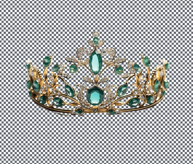 PSD magnífica tiara dorada de novia aislada sobre un fondo transparente