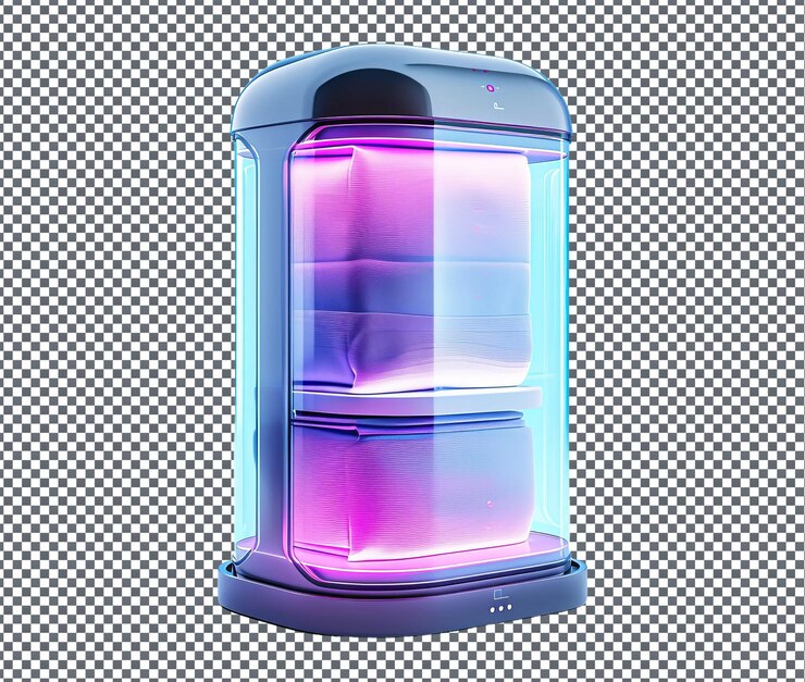 PSD magnífica toalla de cocina con luz uvc aislada sobre un fondo transparente