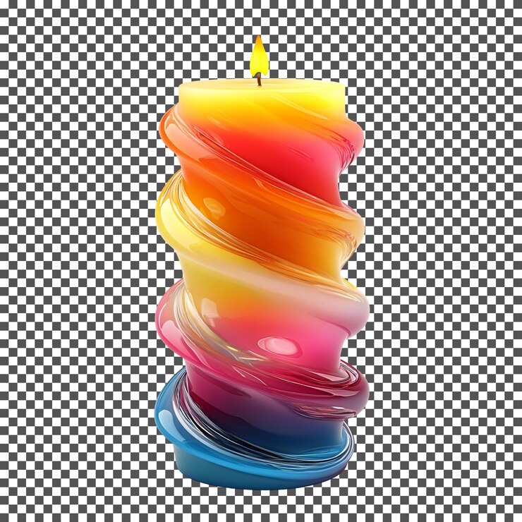 PSD magnífica vela de navidad aislada sobre un fondo transparente