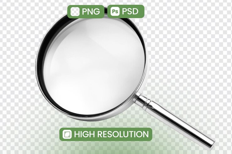 PSD magnificación de vidrio de alta resolución png e imágenes psd explore vistas detalladas zoom en y descubra claridad con fondos transparentes perfecto para proyectos de diseño gráfico y mejoras visuales