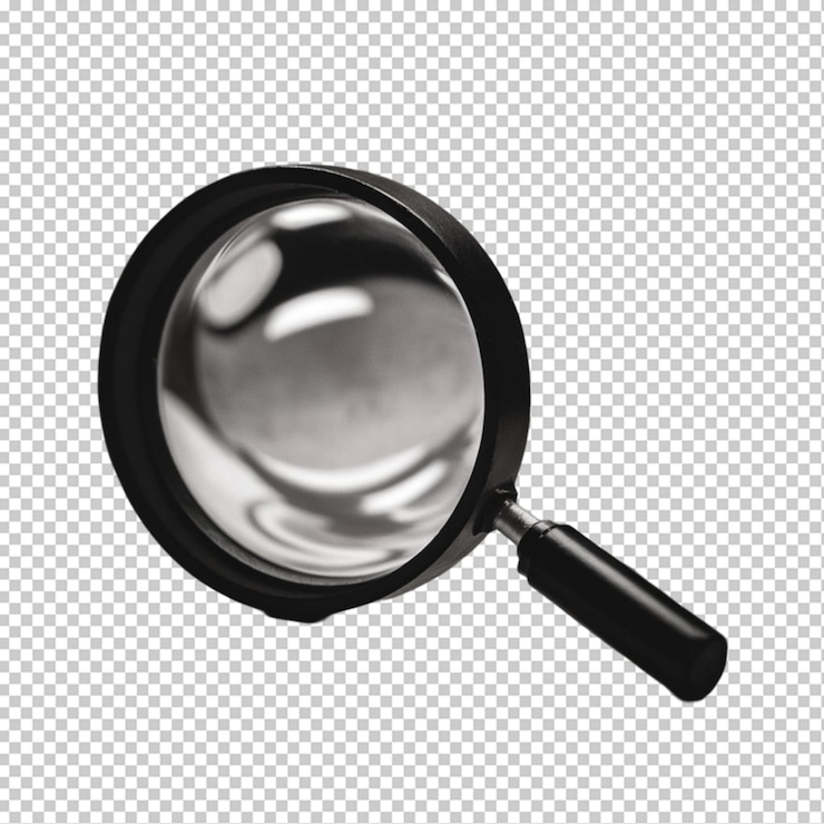 PSD magnificador isolado sobre fundo transparente