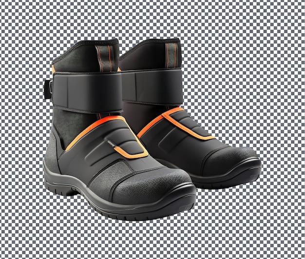 PSD magníficas botas de neoprene isoladas em fundo transparente