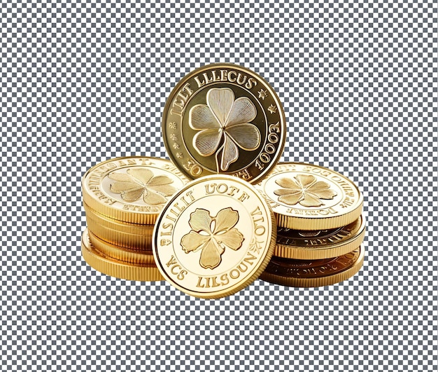 Magníficas monedas aisladas sobre un fondo transparente