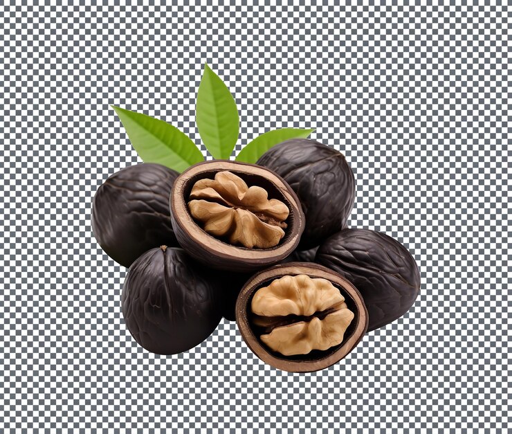 PSD magníficas nueces negras aisladas sobre un fondo blanco