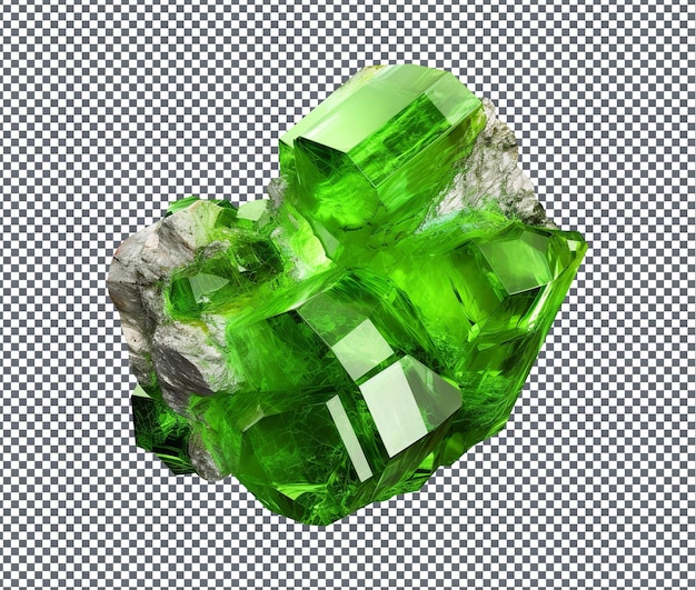 Magnificent Chrome Diopside isolated on transparent background