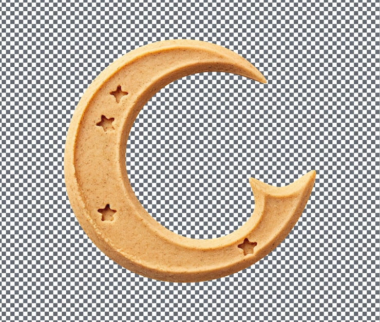 PSD magnificent crescent moon cookie cutter isolé sur un fond transparent