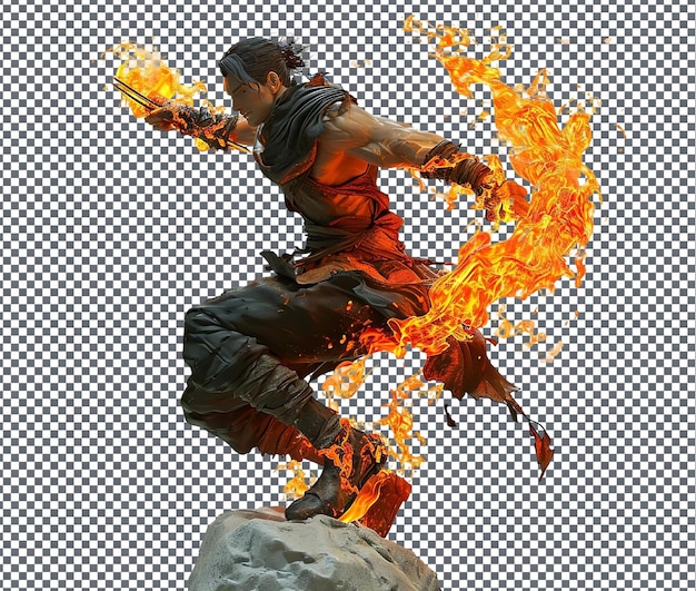PSD magnificent emberbane fire isolated on transparent background