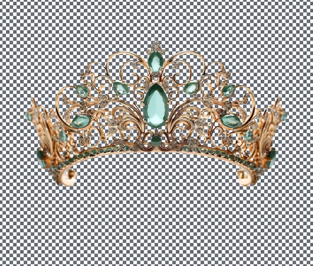 Magnificent Gold Bridal Tiara isoliert auf durchsichtigem Hintergrund