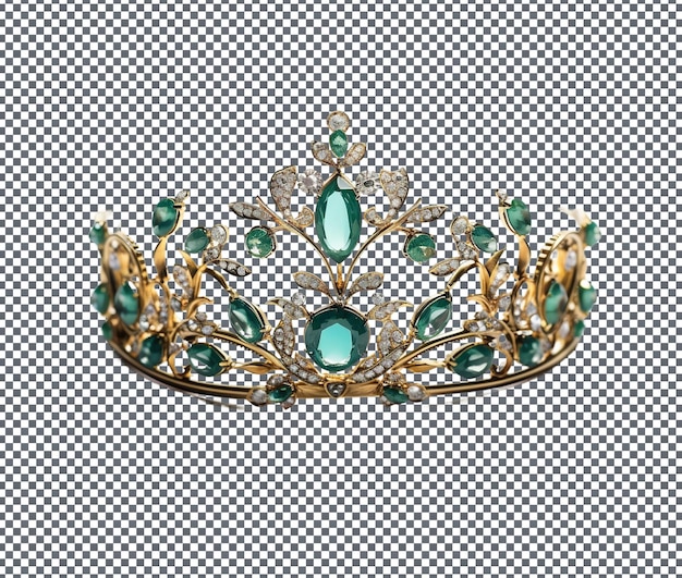Magnificent Gold Bridal Tiara isoliert auf durchsichtigem Hintergrund