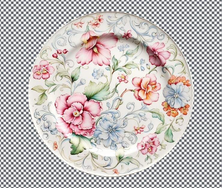 PSD magnificent hand plates painted isolated on transparent background