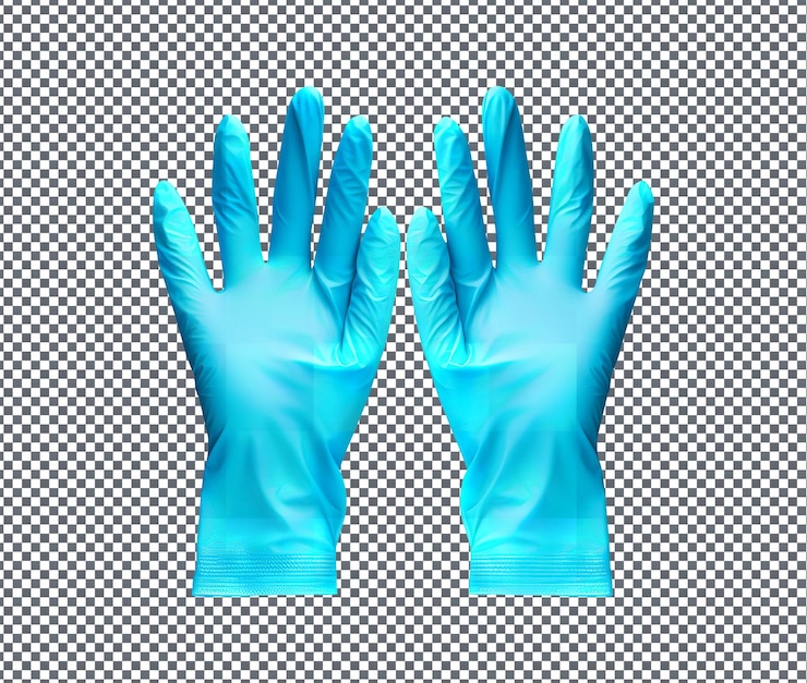 PSD magnificent medical gloves isolated on transparent background