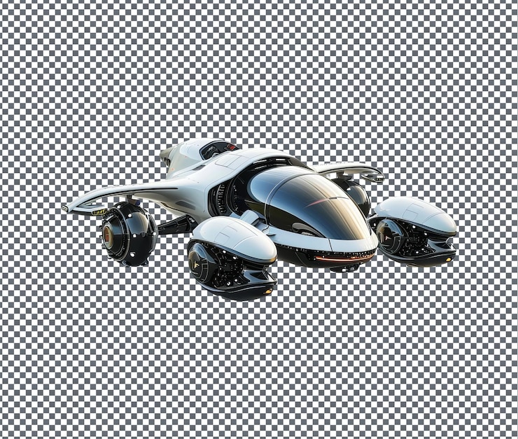 PSD magnificent vertical takeoff car isolado em fundo transparente