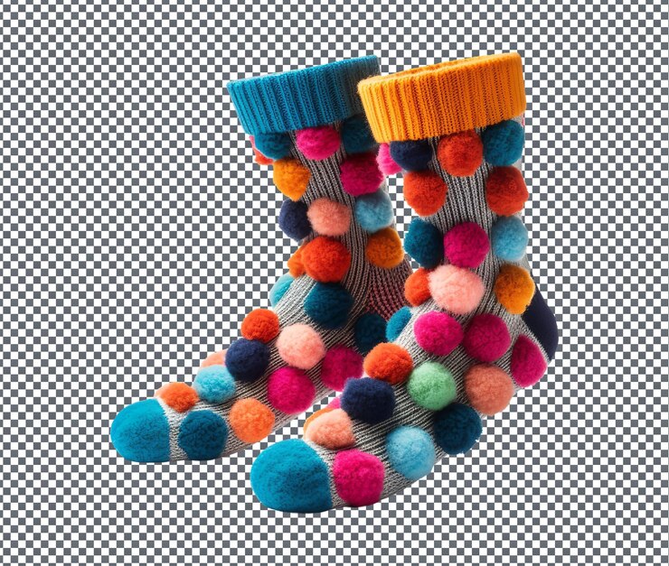 PSD magnificent wool blend crew socks aislados sobre un fondo transparente