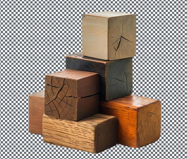 PSD magnificent yoga block set isolated on transparent background