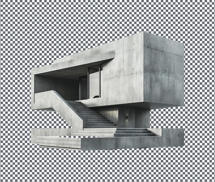 PSD magnífico concreto minimalista isolado em fundo transparente