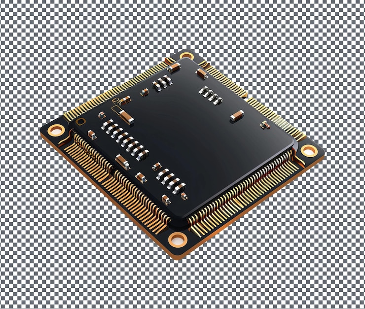PSD magnífico microchip isolado em fundo transparente