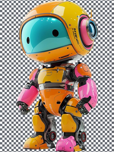 Magnífico personaje de computadora aislado en un fondo transparente