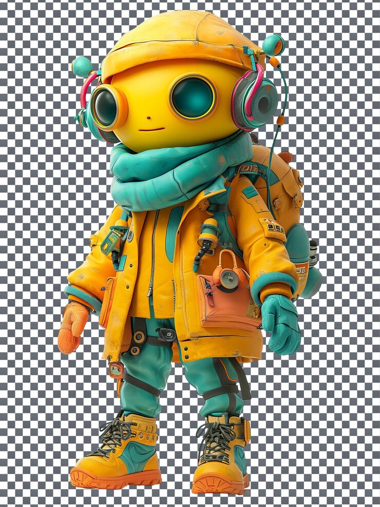 PSD magnífico personaje lindo aislado en un fondo transparente