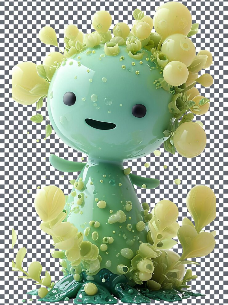 PSD magnífico personaje de planta bajo el agua aislado sobre un fondo transparente
