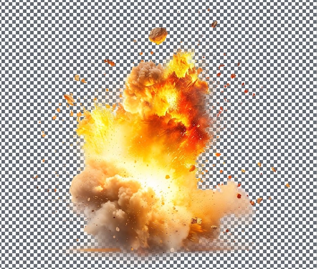 Magnífico resumen de la explosión aislado en un fondo transparente