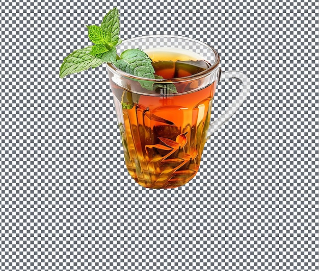 Magnífico té verde gambiano aislado sobre un fondo transparente