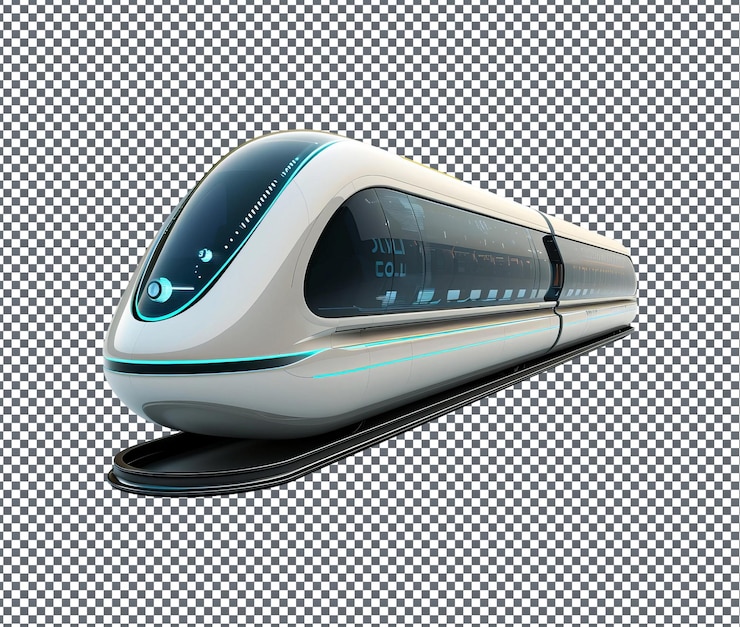 PSD magnífico tren maglev aislado en un fondo transparente