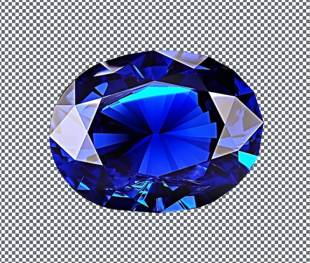 Magnífico zafiro isolado em fundo transparente