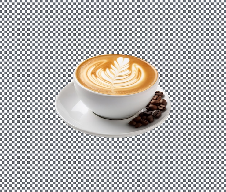 PSD magníficos cafés quentes isolados em fundo branco