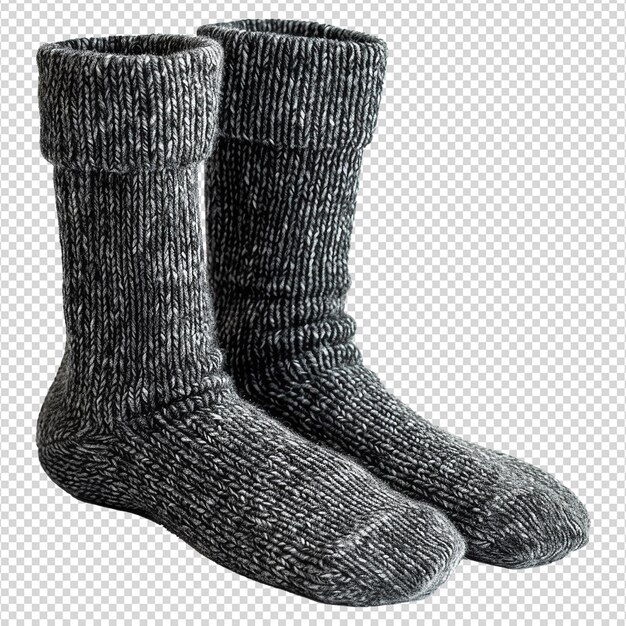 PSD magníficos calcetines de mezcla de lana aislados sobre un fondo transparente