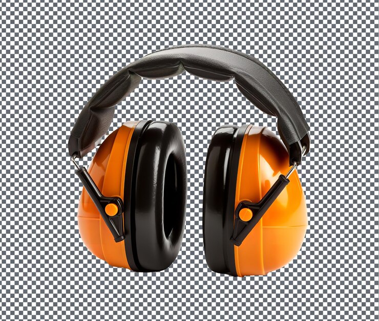 PSD magníficos protetores auriculares conversíveis isolados em fundo transparente