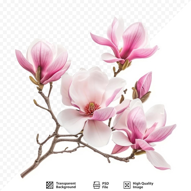 Magnifique Bouquet De Fleurs De Magnolia Isolé Sur Fond Blanc Isolé