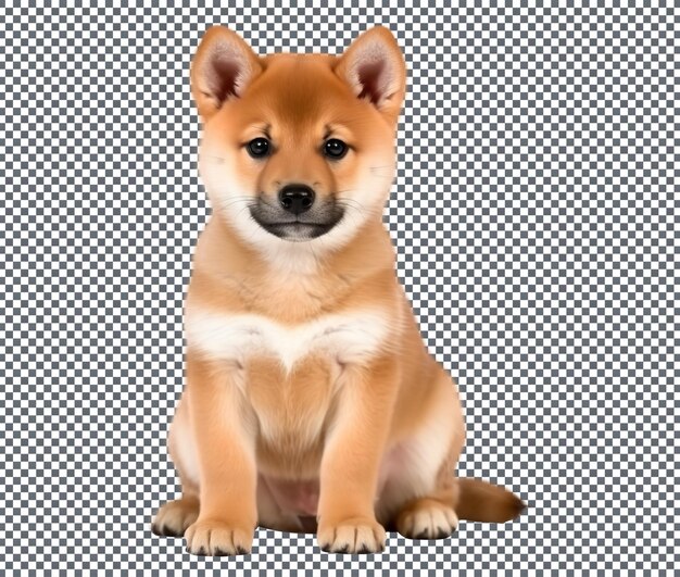 Un magnifique chiot de race Shiba Inu isolé sur un fond transparent