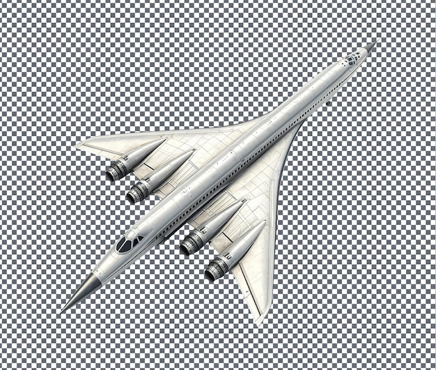 Le magnifique Concorde isolé sur un fond transparent