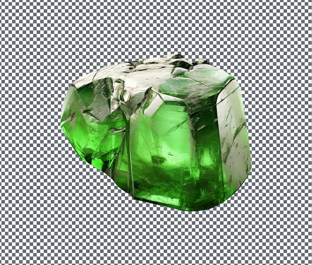 PSD magnifique diopside de chrome isolé sur un fond transparent