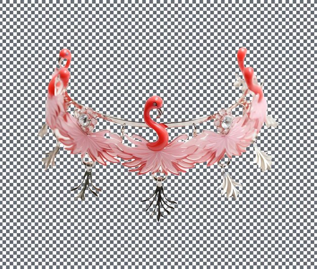 PSD magnifique flamant choker isolé sur un fond transparent