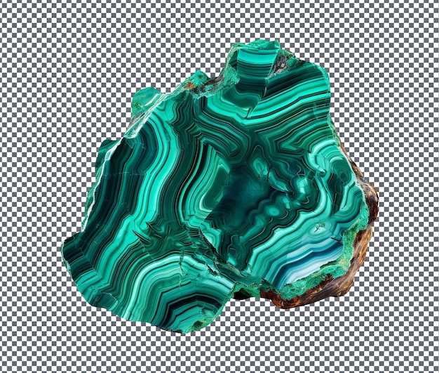 Magnifique Malachite Isolée Sur Un Fond Transparent